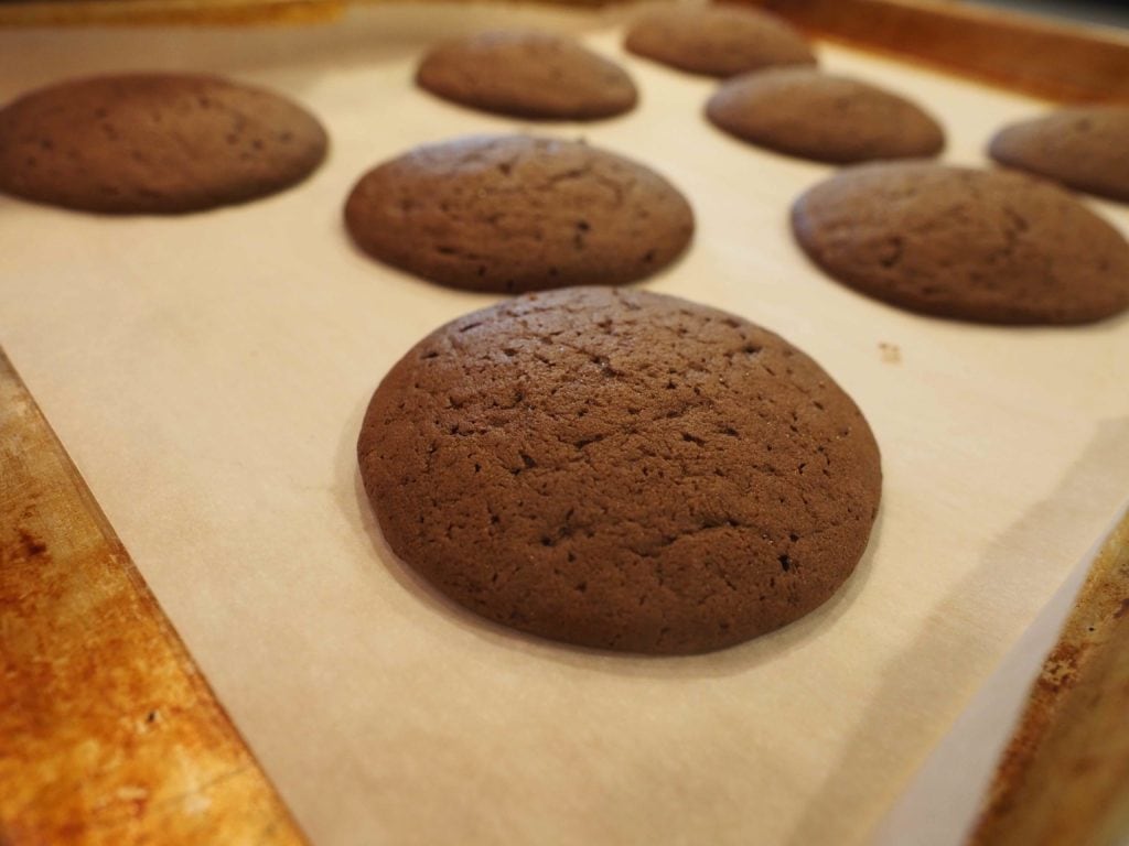 Whoopie pies, baked on cookie sheet