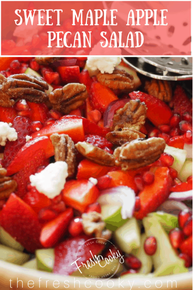 Sweet Maple Apple Pecan Salad | www.thefreshcooky.com #springsalad #fresh #mothersday #brunch #easter