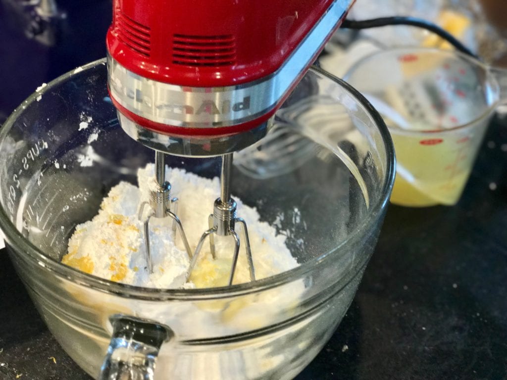 butter, zest and powdered sugar with mixer | www.thefreshcooky.com