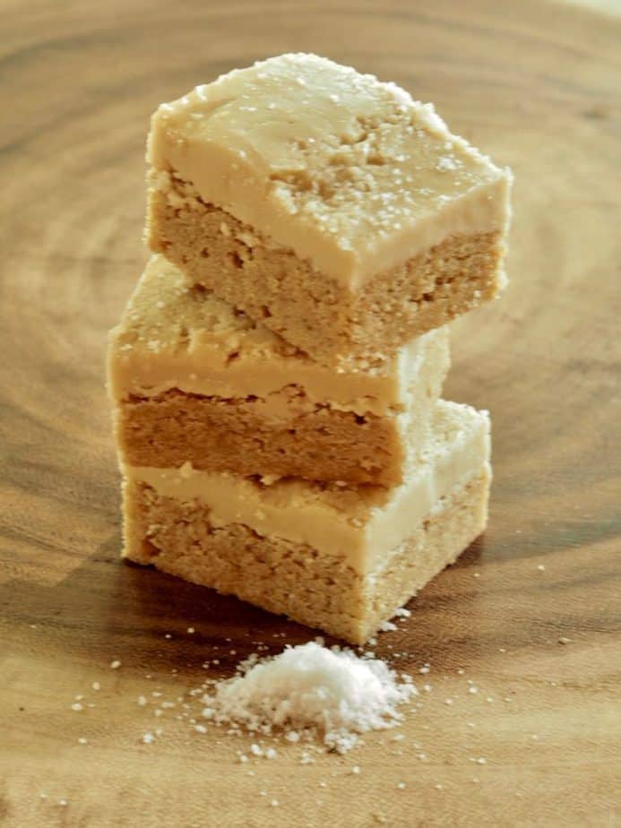 Browned Butter Sugar Cookie Bars with Salted Caramel Frosting