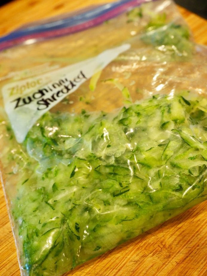 Bag of shredded zucchini | www.thefreshcooky.com