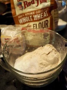 whole wheat flour in bowl | www.thefreshcooky.com