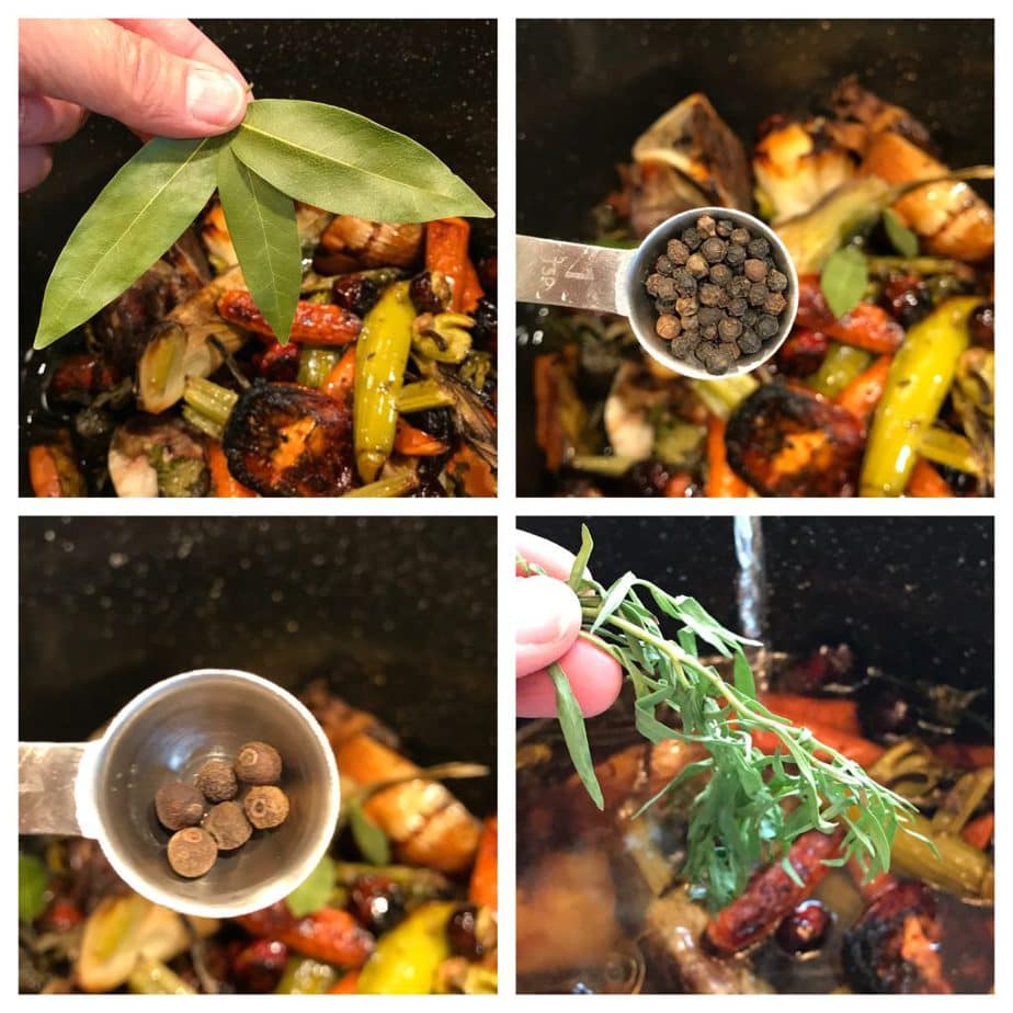 spices and herbs going into bone broth | www.thefreshcooky.com