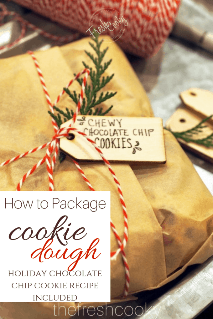 How to package cookie dough for gift giving for pinning. 