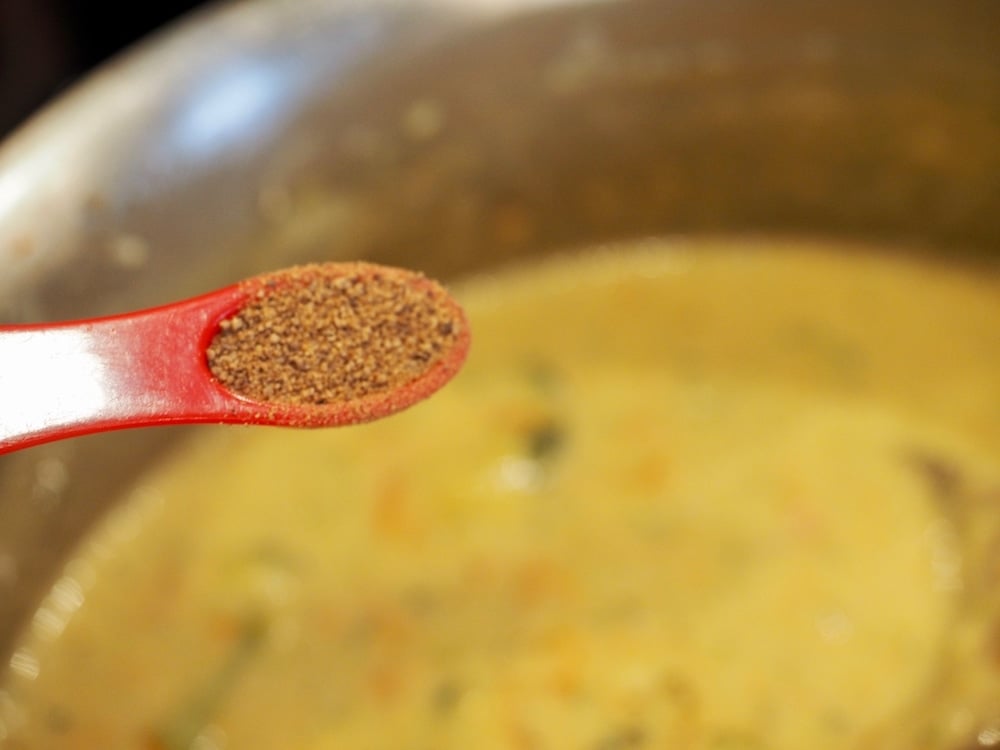 adding a ¼ teaspoon of ground nutmeg to the broccoli cheese soup. 
