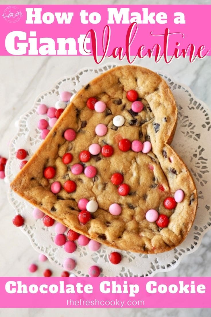 Giant Valentine's Day M&M Cookies