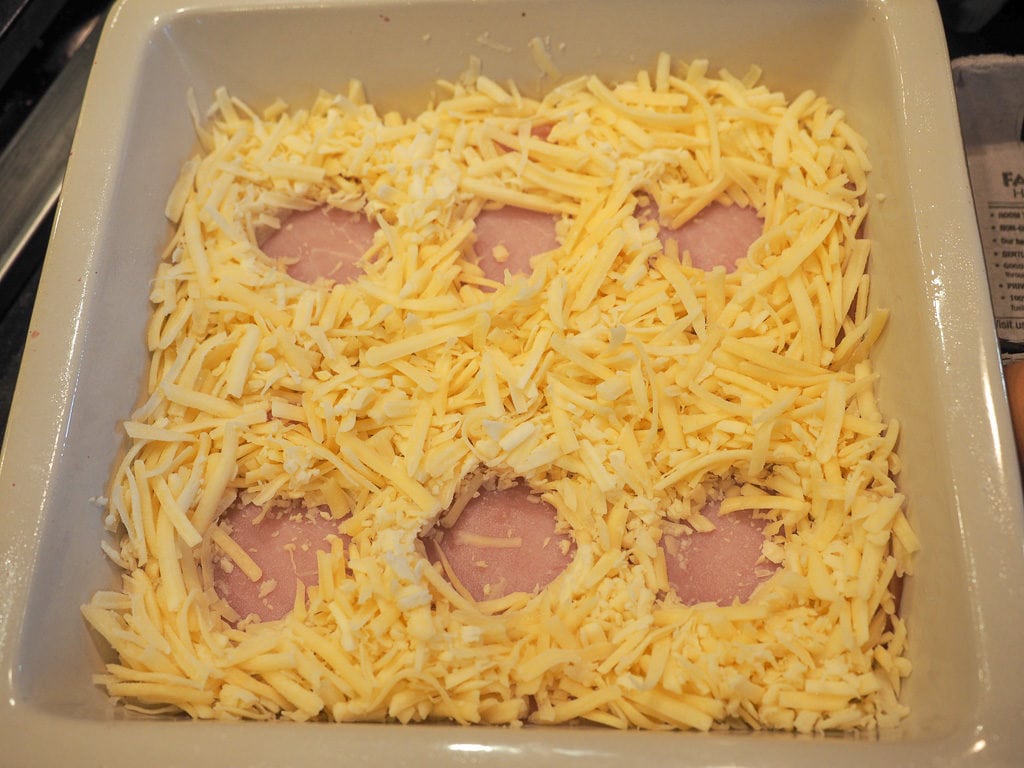 Shredded Cheese for Mock Eggs Benedict | www.thefreshcooky.com #mockeggsbenedict #eggdish #eggsbenedict