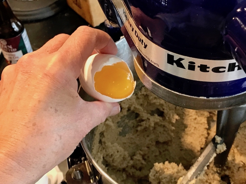 Adding eggs to sugar cookie batter | www.thefreshcooky.com