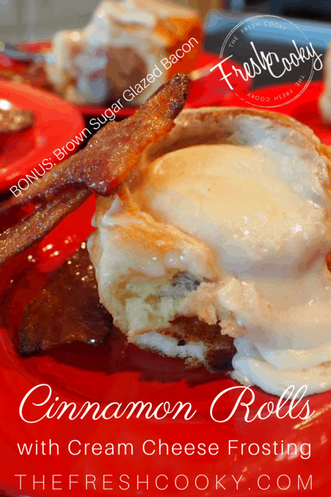 Cinnamon Rolls with Cream Cheese Frosting | www.thefreshcooky.com #cinnamonrolls #gooey #creamcheesefrosting #cinnabon