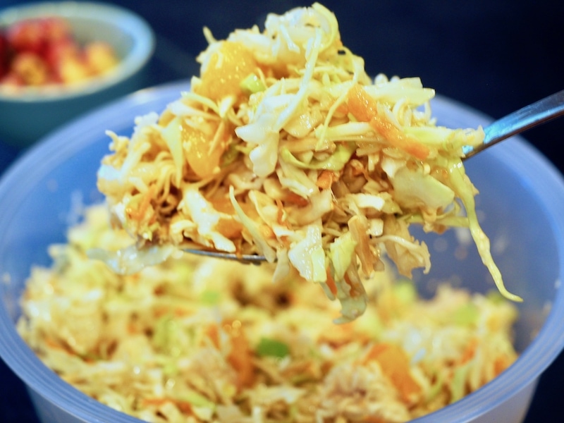 Asian Ramen Noodle Salad in bowl | www.thefreshcooky.com #asianramennoodlesalad