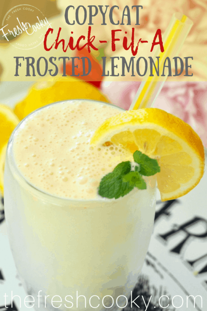 Frosted Lemonade copycat recipe pin | www.thefreshcooky.com 