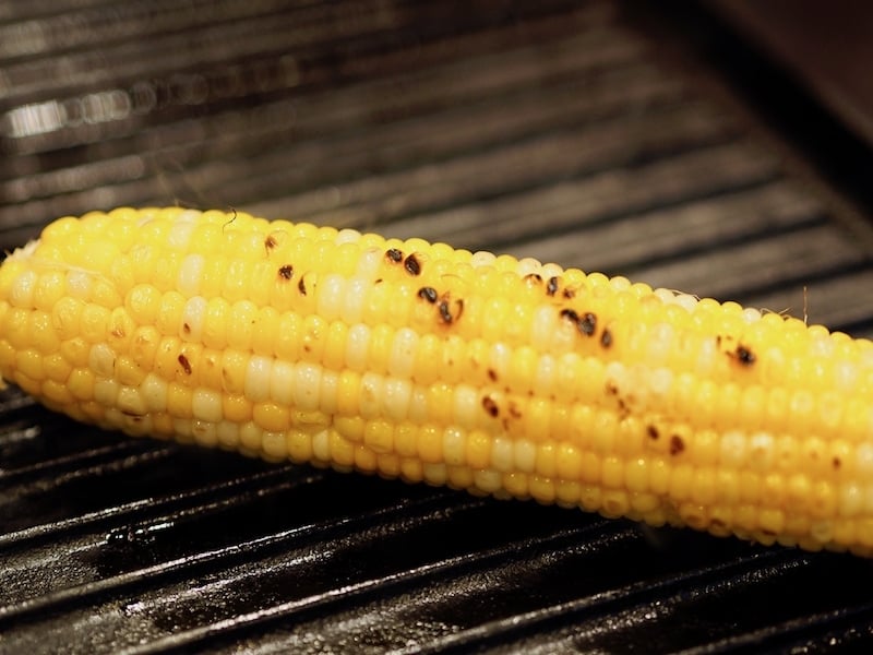 grilling corn on the cob for barbacoa street tacos | www.thefreshcooky.com