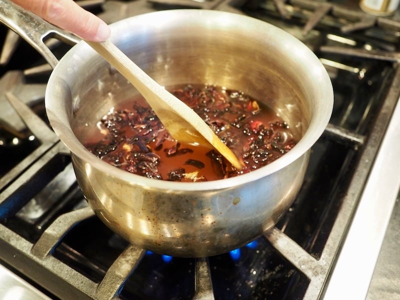 stirring the simple syrup in a small saucepan. 