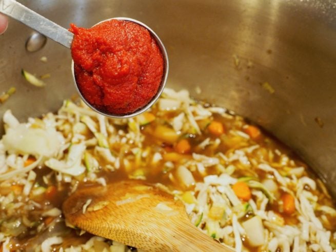 tablespoon of tomato paste for bacon beef minestrone soup