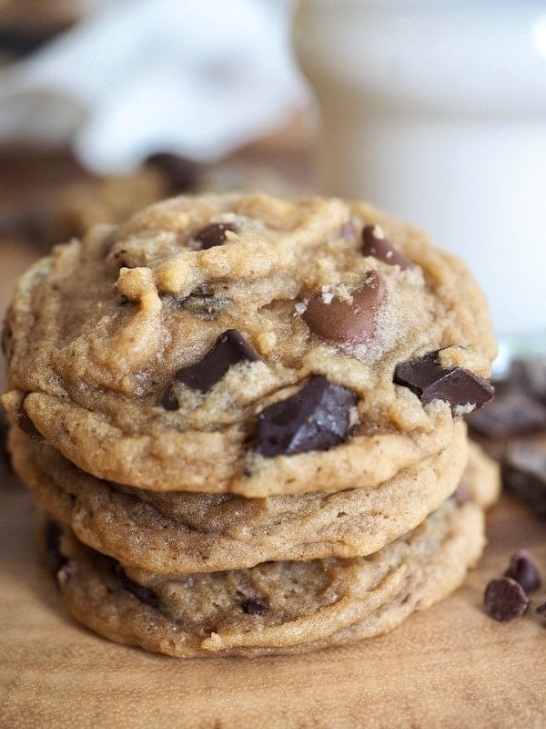 Not another Chocolate Chip Cookie recipe?! Said, no one, ever! These Triple Chocolate Chip Pudding Cookies are buttery, chewy, soft, and loaded with chocolate chips. The center is gooey, melty with a hint of oats and topped with flaky sea salt. #thefreshcooky #cookies #pudding #chocolatechips #baking #recipe