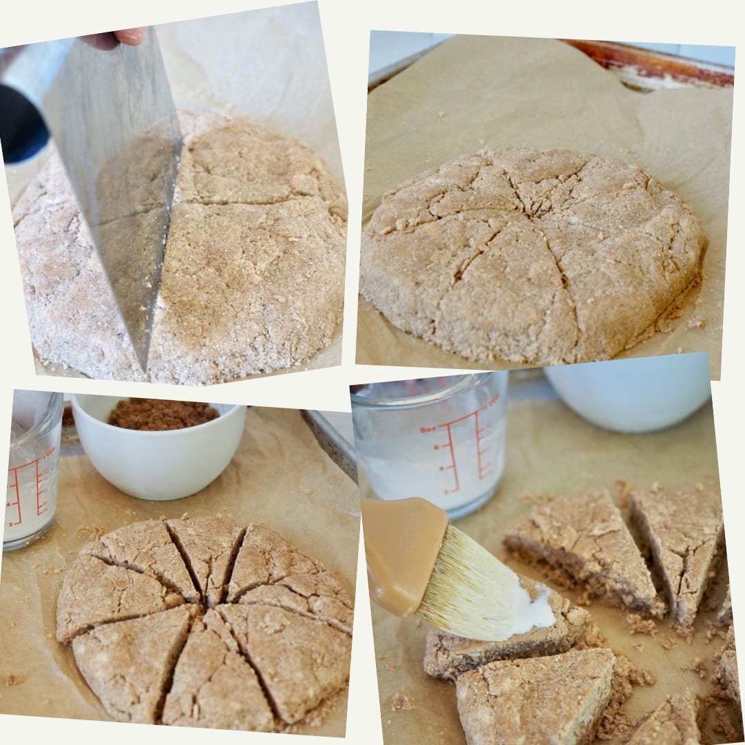 process shots, shaping scones