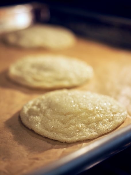 After first pan banging of cookie, slightly flatter cookies