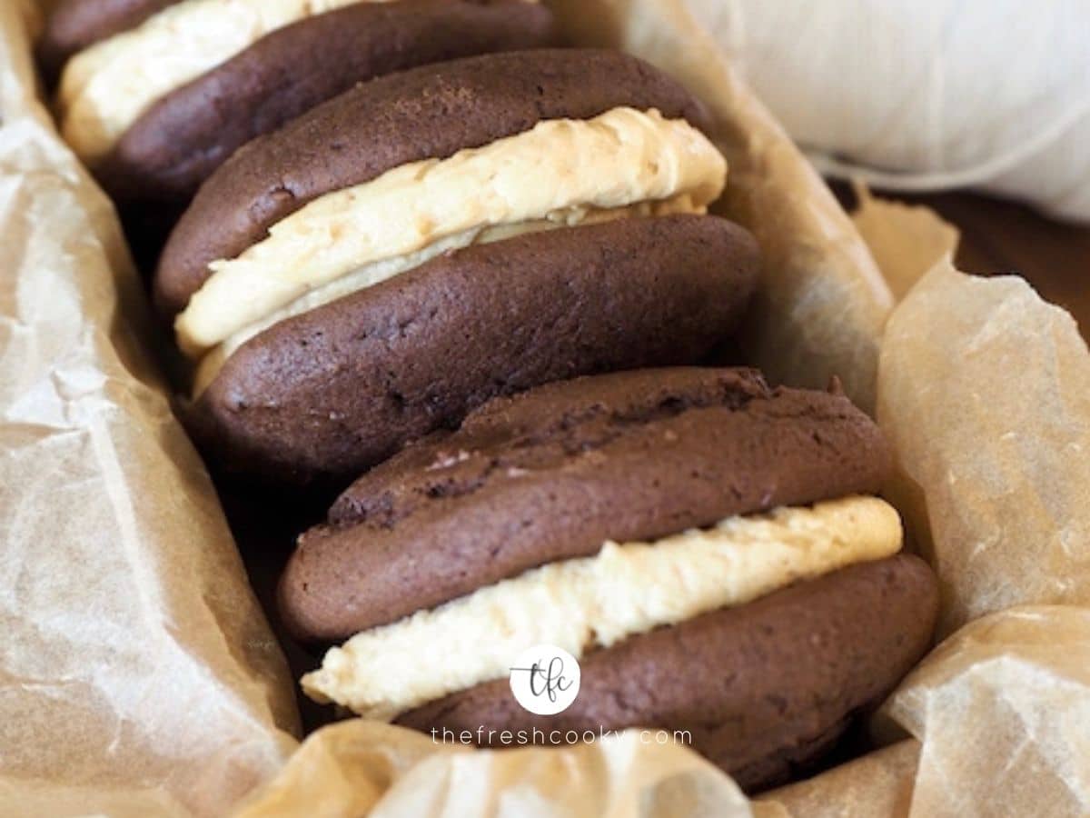 Chocolate Peanut Butter Whoopie Pies - Beyond the Butter