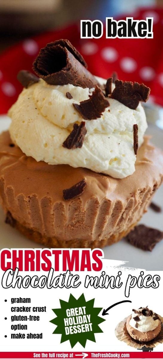 Christmas Chocolate French Silk Pies, tp pin.