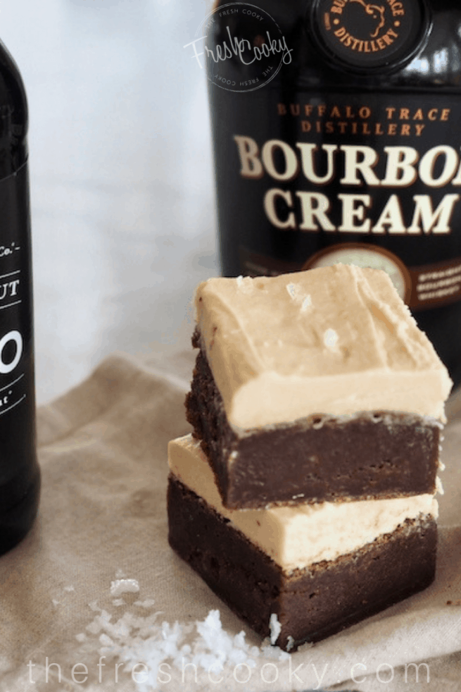 Fudgy Brownies with bourbon cream buttercream | www.thefreshcooky.com