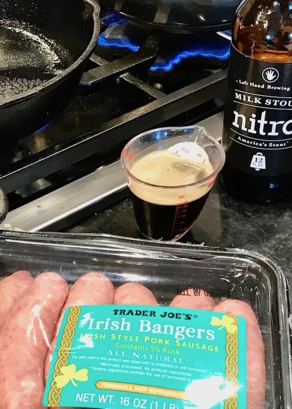 package of bangers and nitro milk stout | www.thefreshcooky.com