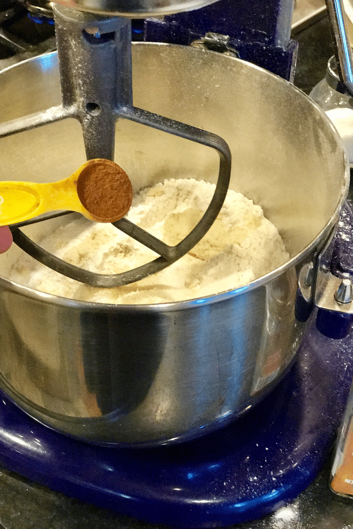 Add spices and salt to dry ingredients.