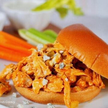 Instant Pot Shredded Buffalo Chicken