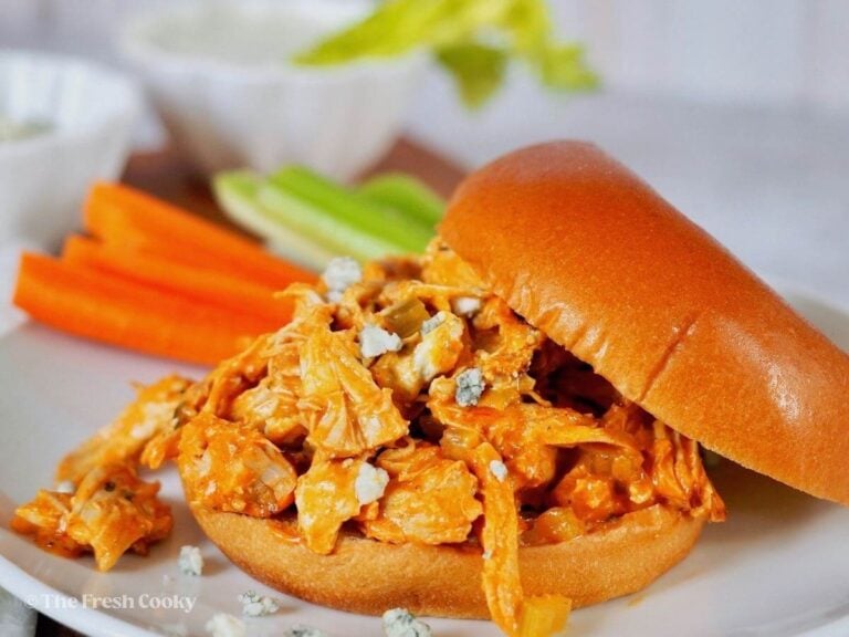 Buffalo chicken sandwich made in Instant pot.