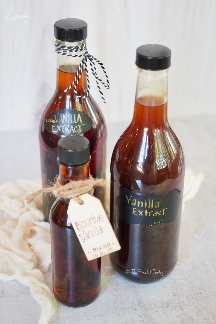 bottles of homemade vanilla extract