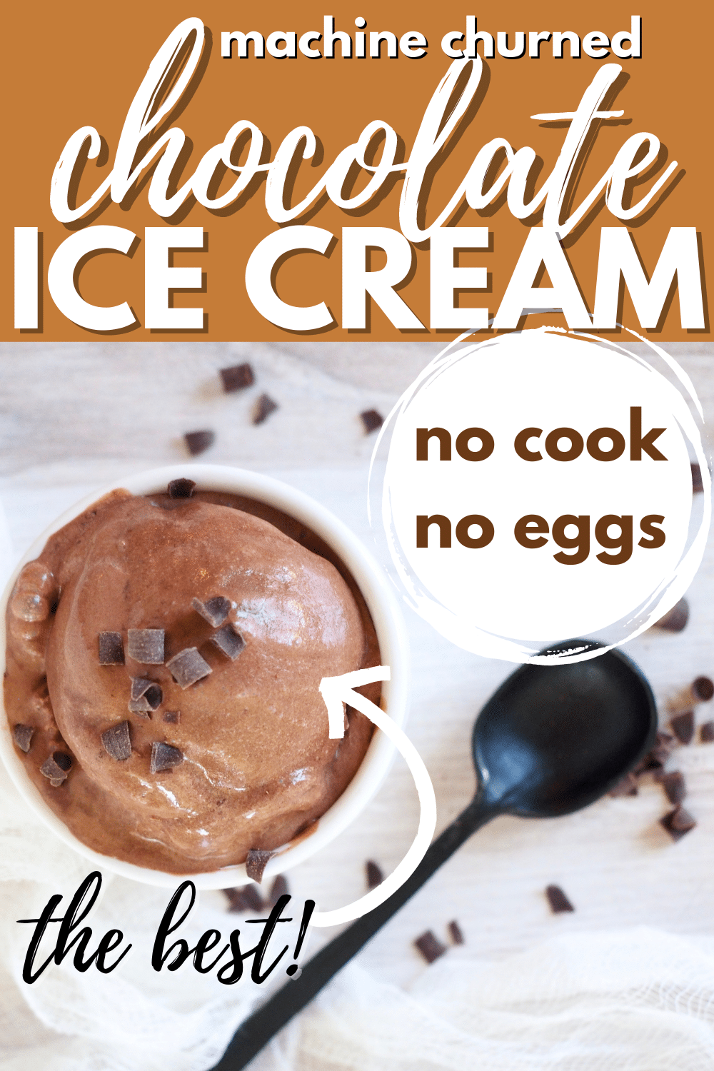 Easy Homemade Chocolate Ice Cream Recipe (no eggs)