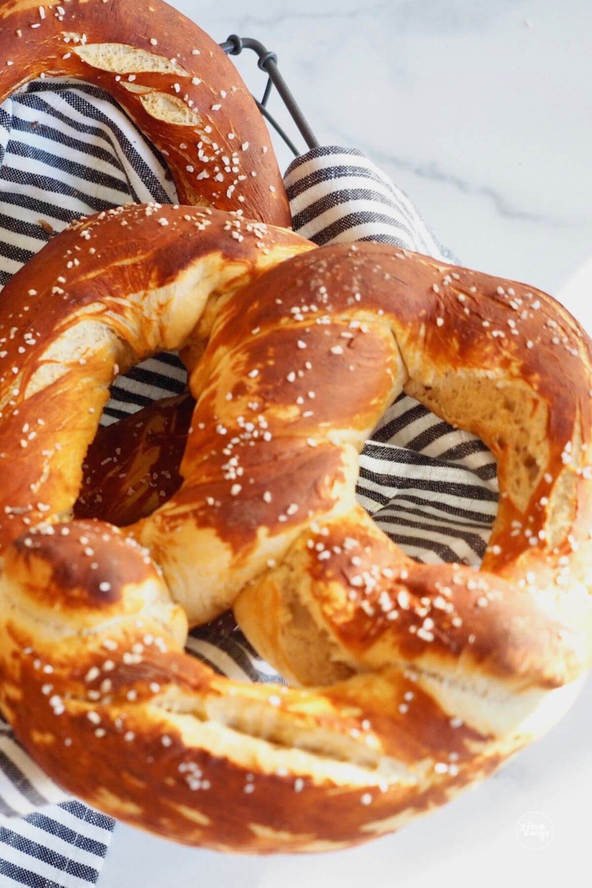 Bavarian pretzels ready to serve.