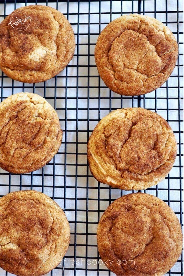 Cookie Butter Snickerdoodles cooling on wire rack | @thefreshcooky