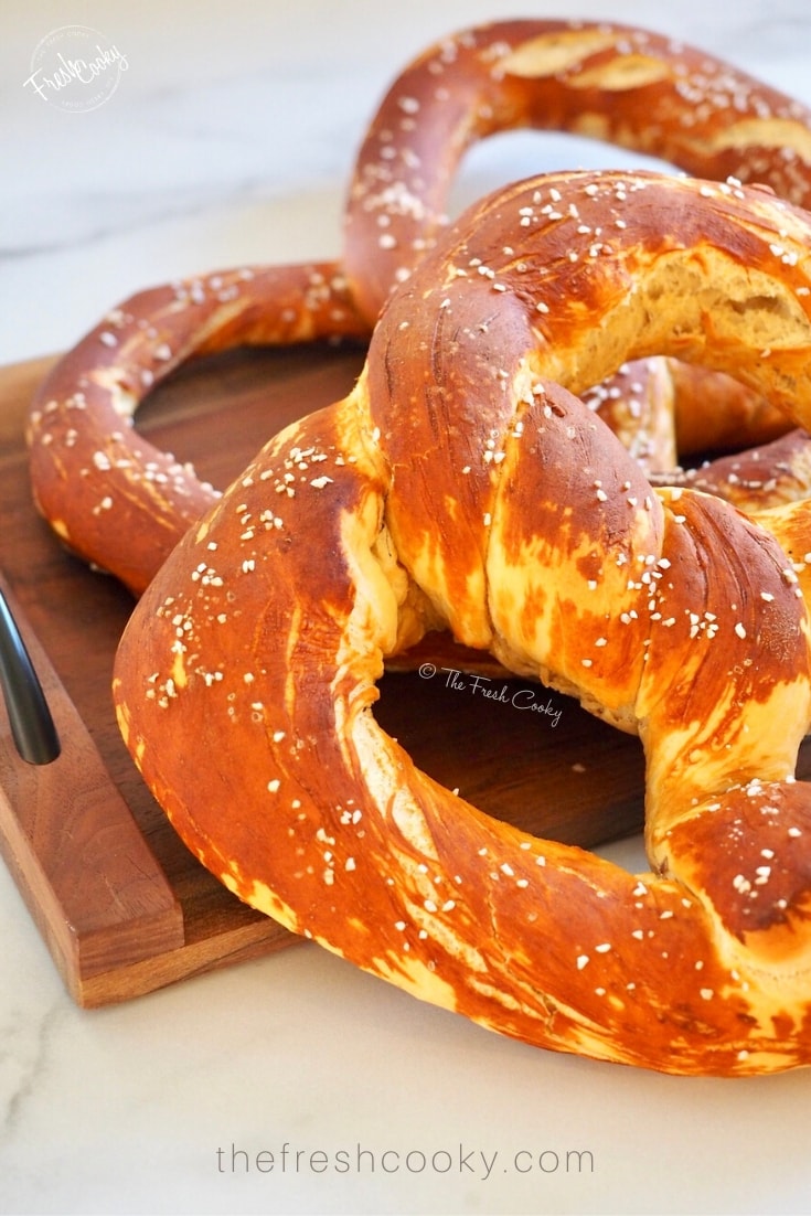 Two Giant Pretzels stacked | www.thefreshcooky.com