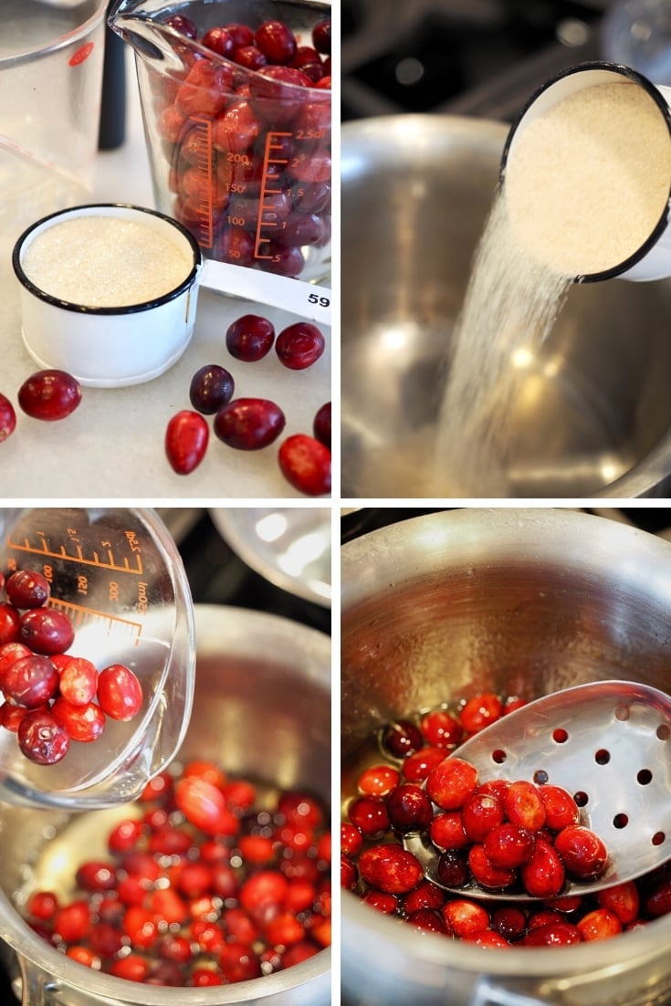 Process shots of sugared cranberries | thefreshcooky.com