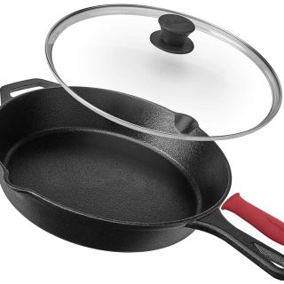Lodge cast iron skillet with silicone handle .