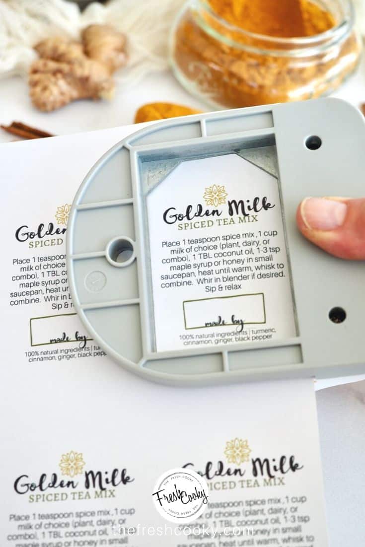 Tag punch punching out Golden Milk Spiced Tea Mix
