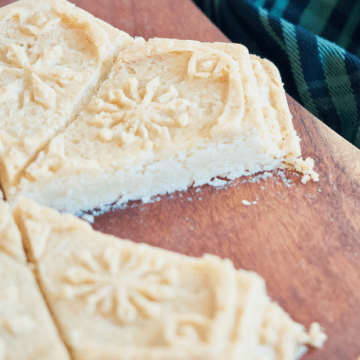 Holiday Christmas Shortbread Recipe pressed into holiday mold.