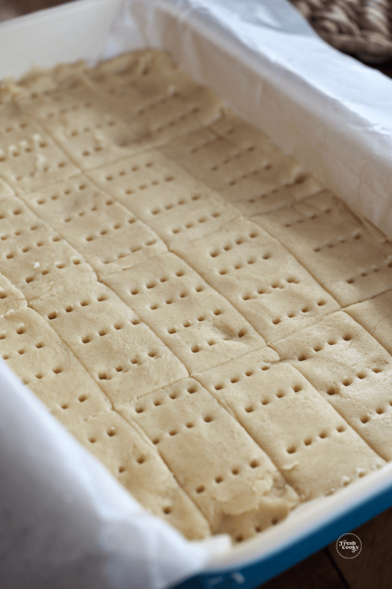 Shortbread dough ready to chill in fridge.