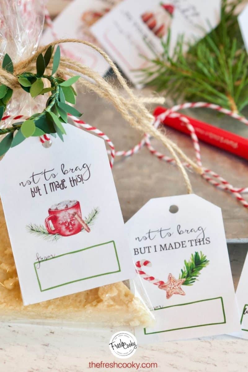 Not to Brad gifts tags on packages for Christmas, free printable gift tags