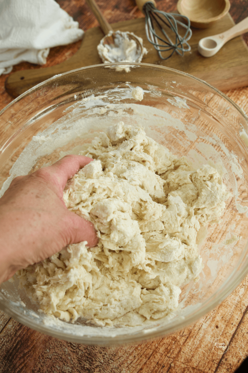 Using clean hands, squish into a soft dough. 