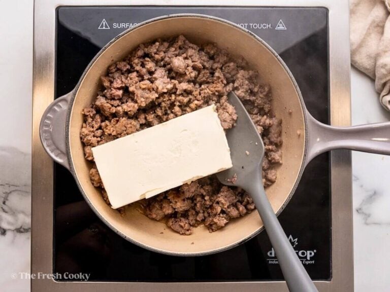 Add softened cream cheese.