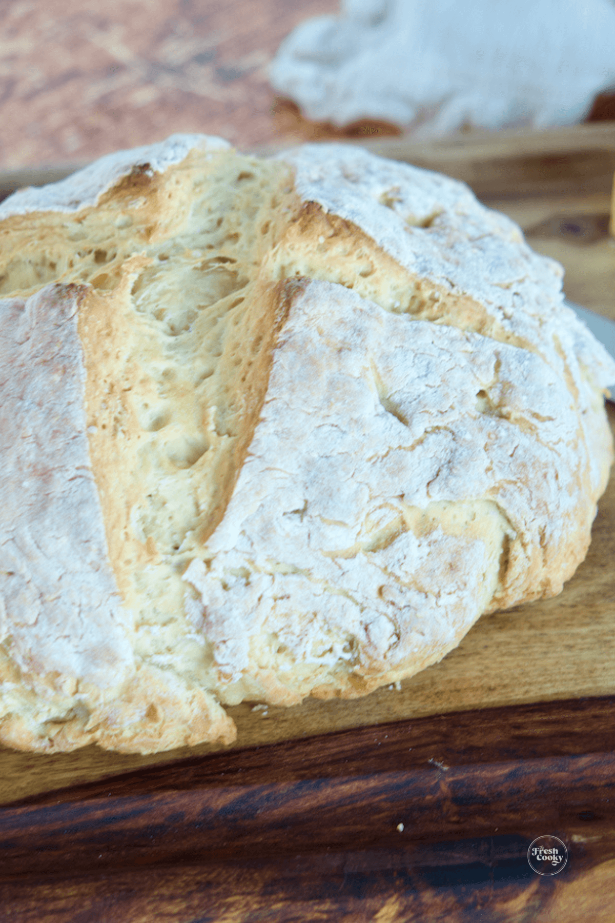 Loaf of traditional Irish soda bread.