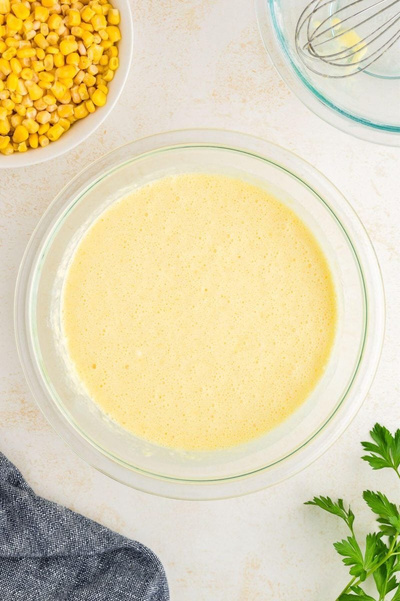 Combine corn casserole mixture until smooth.