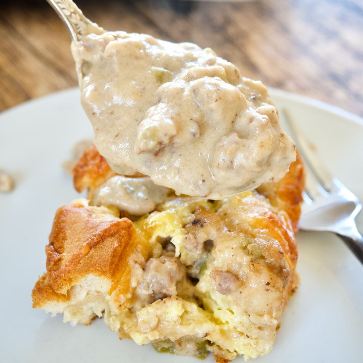 Breakfast Casserole with Biscuits