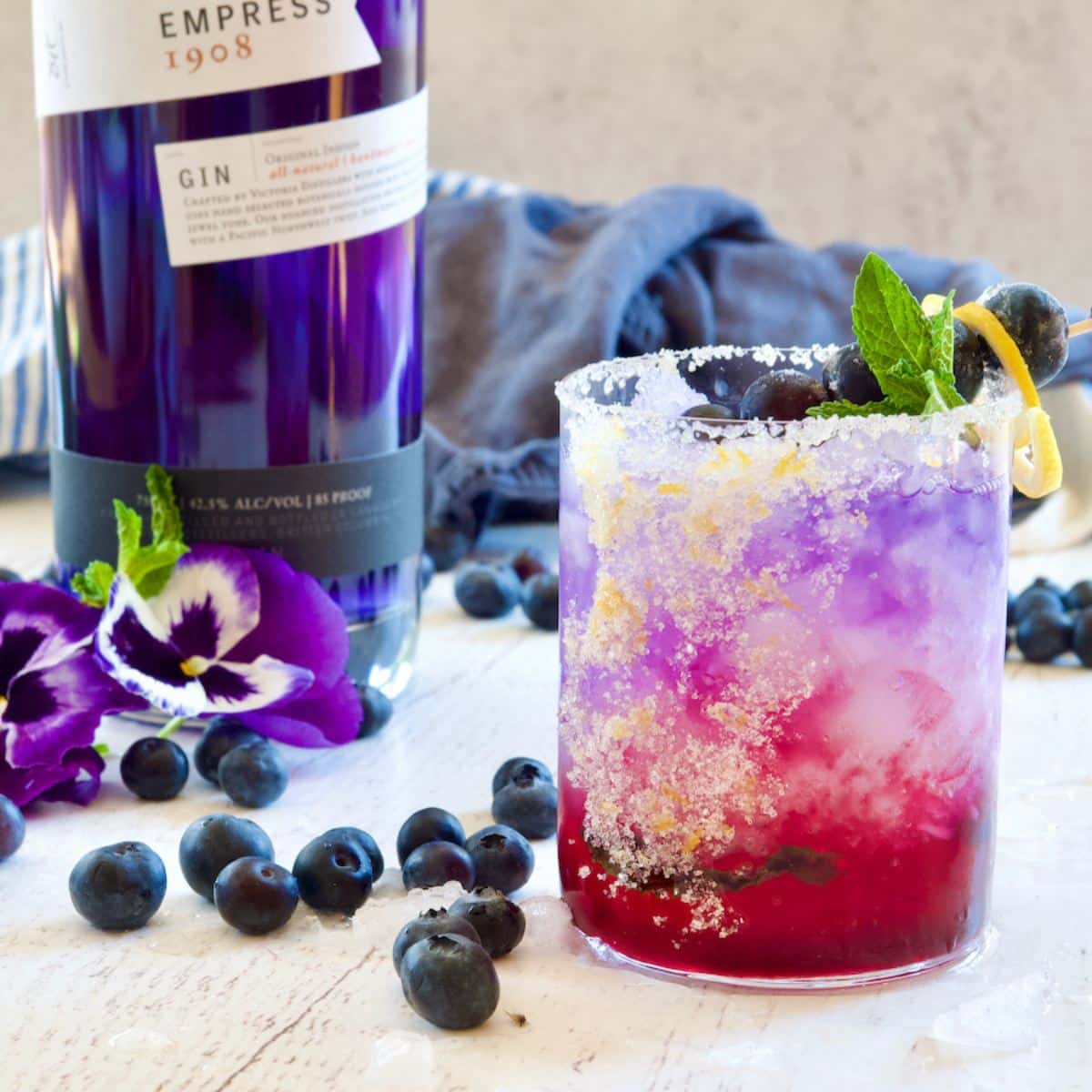 Blueberry Gin Cocktail made with Empress Gin 1908.