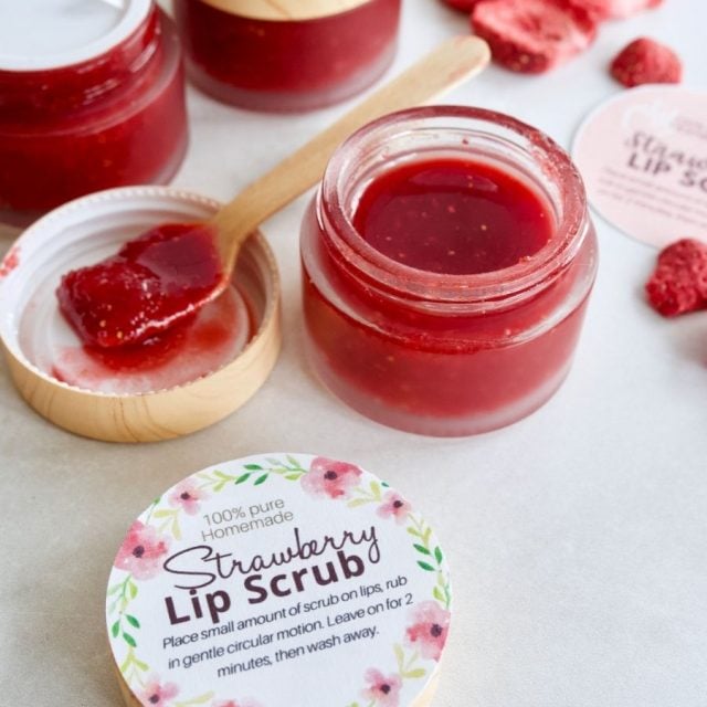Amazing DIY Strawberry Lip Scrub • The Fresh Cooky