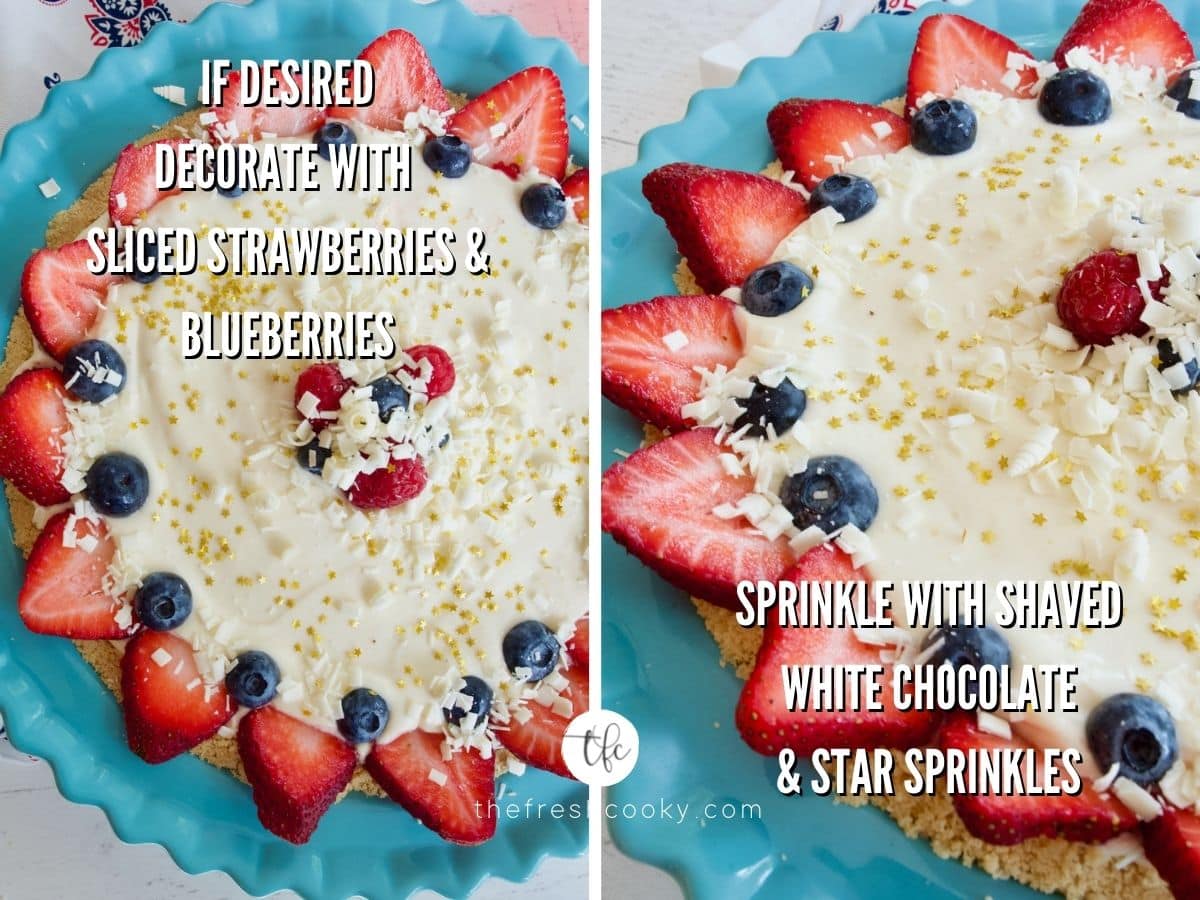 How to make a red, white and blueberry cream pie for a Patriotic Pie process shots.