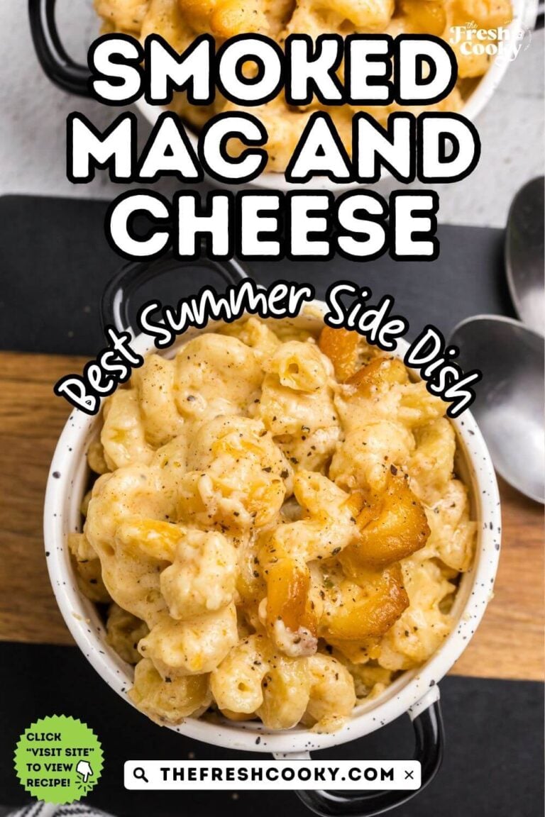 A bowl of smoked mac and cheese for pinning.