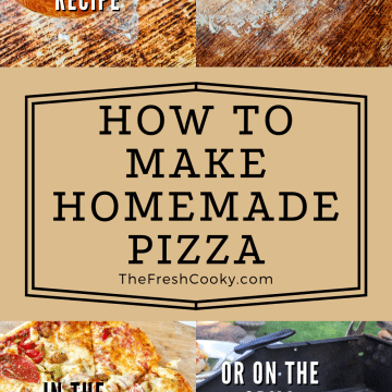 The complete guide for how to make homemade pizza with images for homemade pizza sauce, homemade pizza dough, baked pizza in oven and grilled pizza.