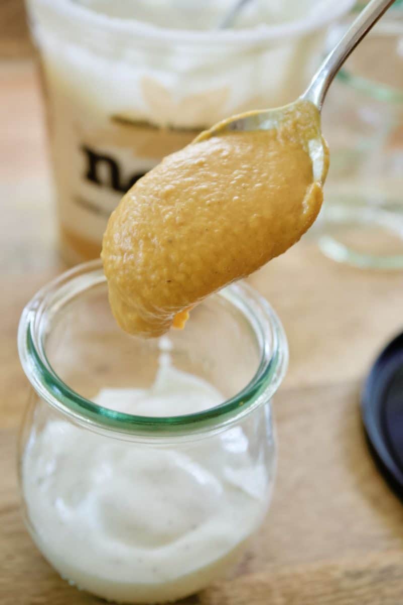 Add spoonful to jar with yogurt on bottom. 